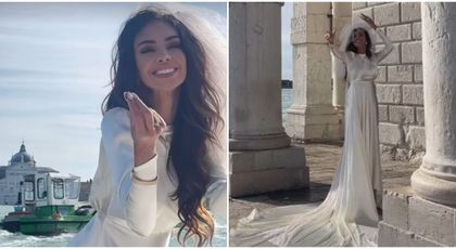 Mădălina Ghenea, apariție spectaculoasă în rochie de mireasă pe străduțele din Veneția: „Am spus DA”