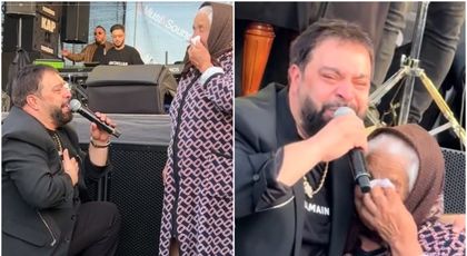 Florin Salam, moment emoționant în cadrul unui concert! Manelistul a îngenuncheat în fața unei bătrâne. VIDEO