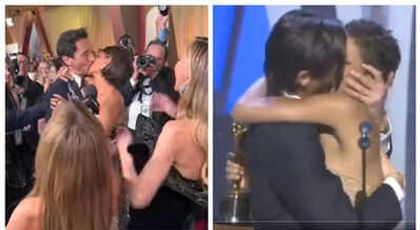 Halle Berry, sărut pasional cu Adrien Brody la Oscaruri. În 2003, Brody a sărutat-o pe scenă fără avertisment, iar aceasta și-a șters buzele imediat