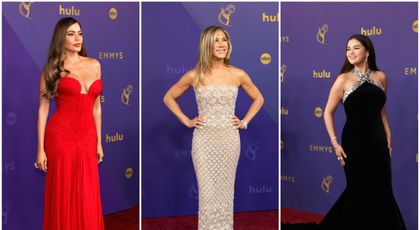 Sofia Vergara, decolteu amețitor la Premiile Emmy. Jennifer Aniston, o frumusețe clasică. Cum s-au îmbrăcat vedetele pe covorul roșu