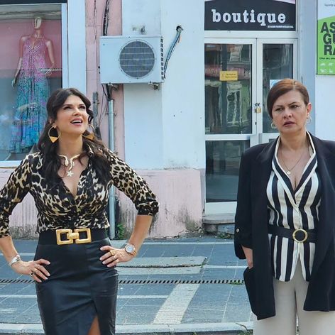 Monica Bîrlădeanu și Maria Buză, pe platoul de filmare „GROAPA”