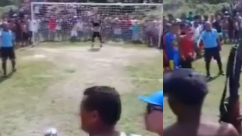 Cel mai tensionat penalty din istorie! 300 de oameni in jurul portii si un fan cu MITRALIERA. Cum se termina faza