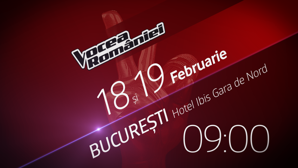 Incep preselectiile pentru sezonul sapte Vocea Romaniei! Pe 18 si 19 februarie doar vocea conteaza la Bucuresti!