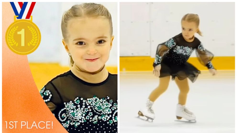 Cine este Elizaveta, fetița de 4 ani care a topit inimile spectatorilor la un concurs de patinaj artistic