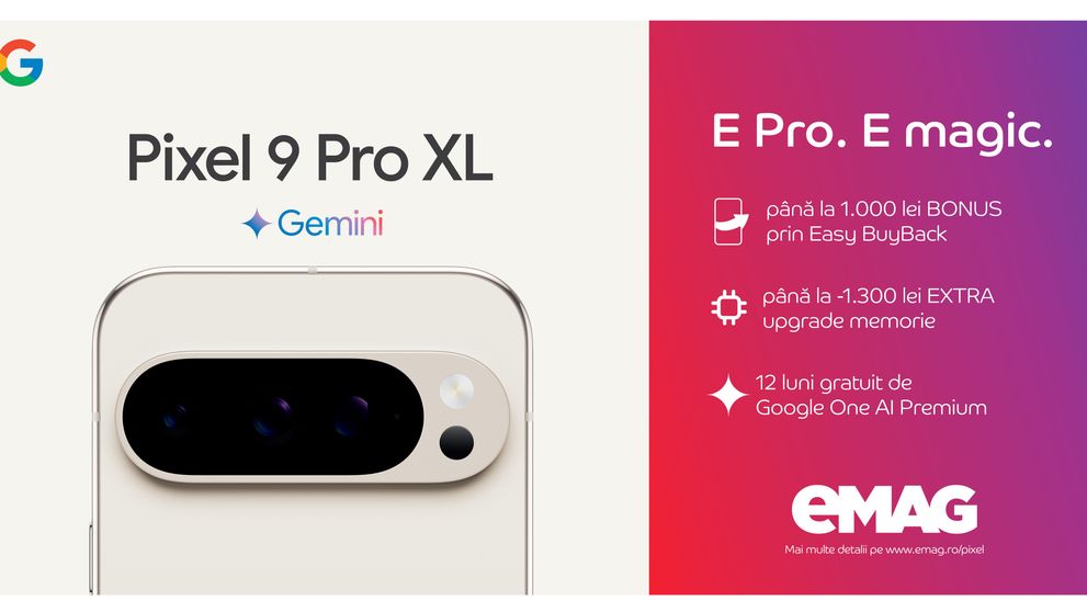 (P) Magie în fiecare fotografie: mult așteptatul Google Pixel 9 cu funcțiile AI Gemini este disponibil acum pe eMAG