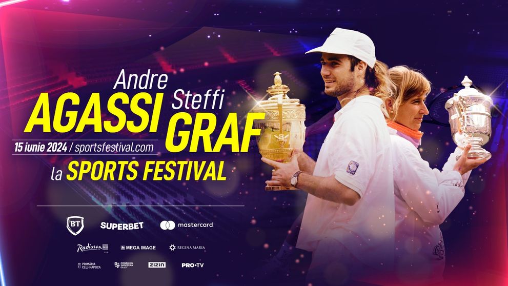 Demonstrativ de tenis de excepție la Sports Festival 2024! ANDRE AGASSI și STEFFI GRAF vor face show în 15 iunie