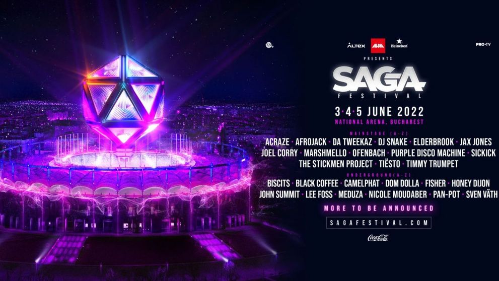 SAGA Festival 2022: DJ Snake, Ofenbach și Tiesto vin la National Arena, în București