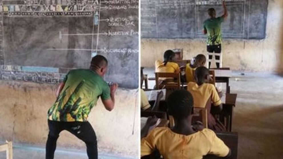 Cum inveti sa lucrezi pe calculator cand nu ai calculator, in Africa! Imaginea a devenit virala
