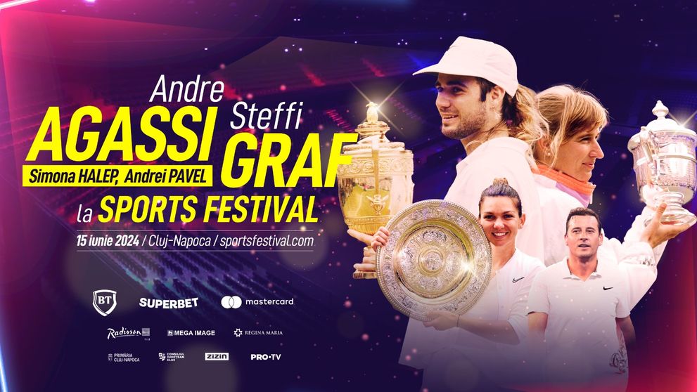SIMONA HALEP revine în fața fanilor și va juca alături de Andrei Pavel în demonstrativul cu Andre Agassi și Steffi Graf de la Sports Festival 2024