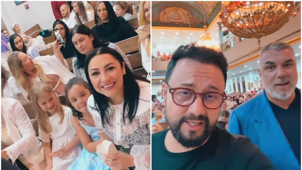 Andra și Măruță, la slujba de Înviere în Dubai, cu Cosmin Olaroiu: 