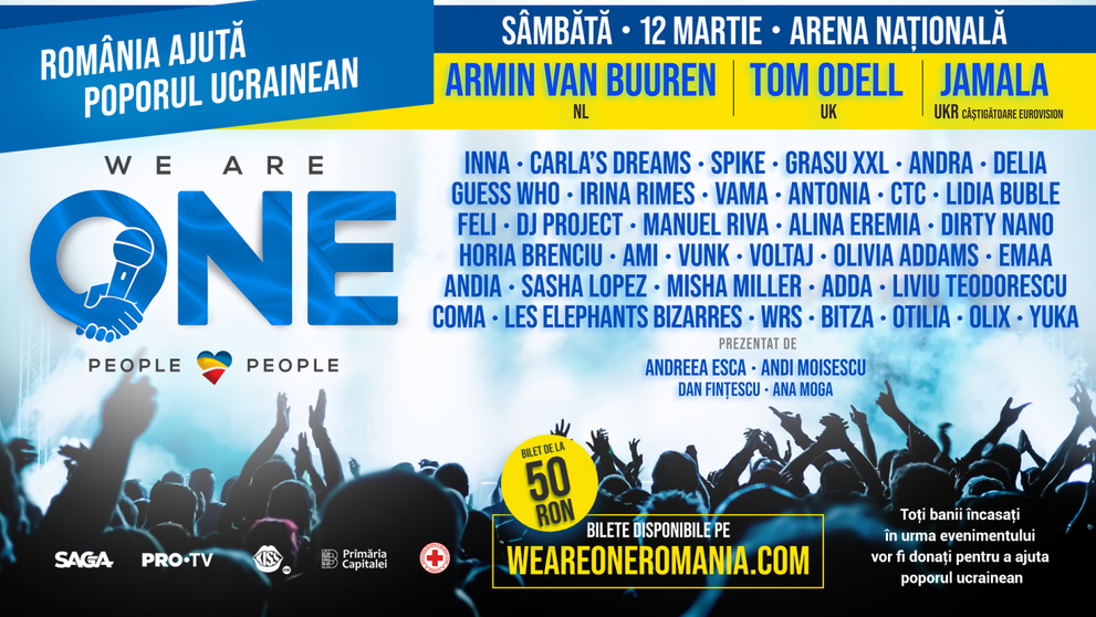 PRO TV invită toate televiziunile și companiile online să difuzeze WE ARE ONE, cel mai mare concert caritabil din România!