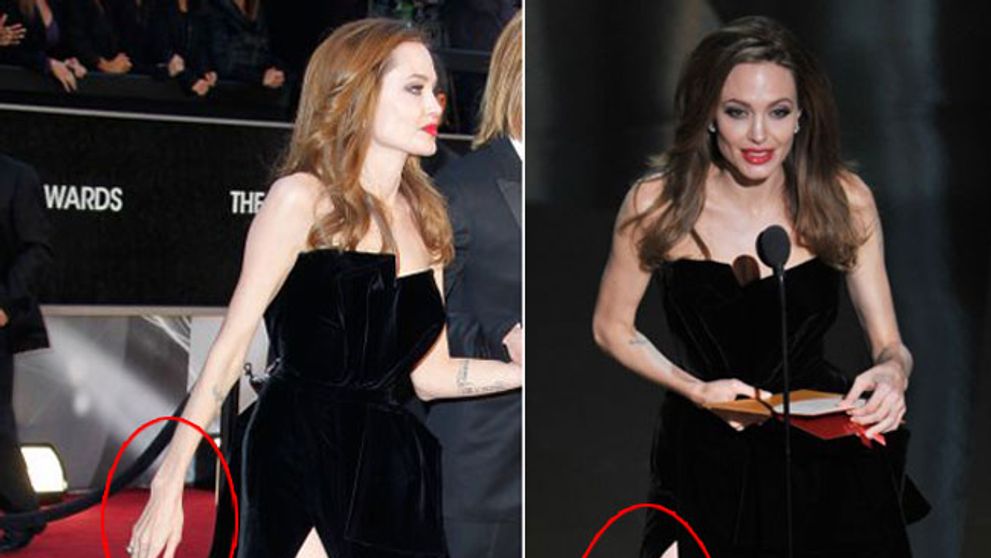 Angelina Jolie, o aparitie surprinzatoare la premiile Oscar. Ce parere ai: este sexy sau mult prea slaba?