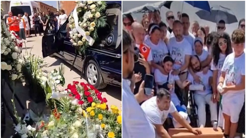 Imagini dureroase de la înmormântarea celor trei frățiori morți în teribilul accident din Spania! Părinții lor au venit în scaune cu rotile: „Hai la mama!”