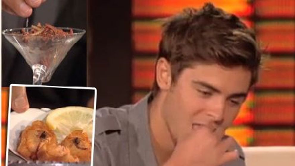 Zac Efron a mancat, intr-un show TV, scorpioni, greieri si viermi!