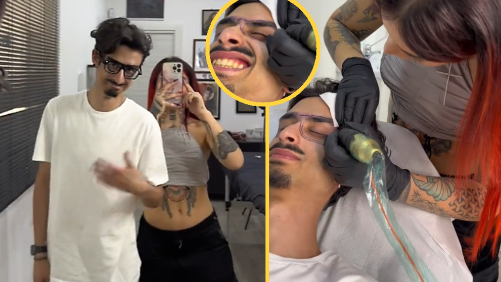 Cel mai stupid tatuaj făcut vreodată. Ce a apărut pe fața unui tânăr după o ședință la salon