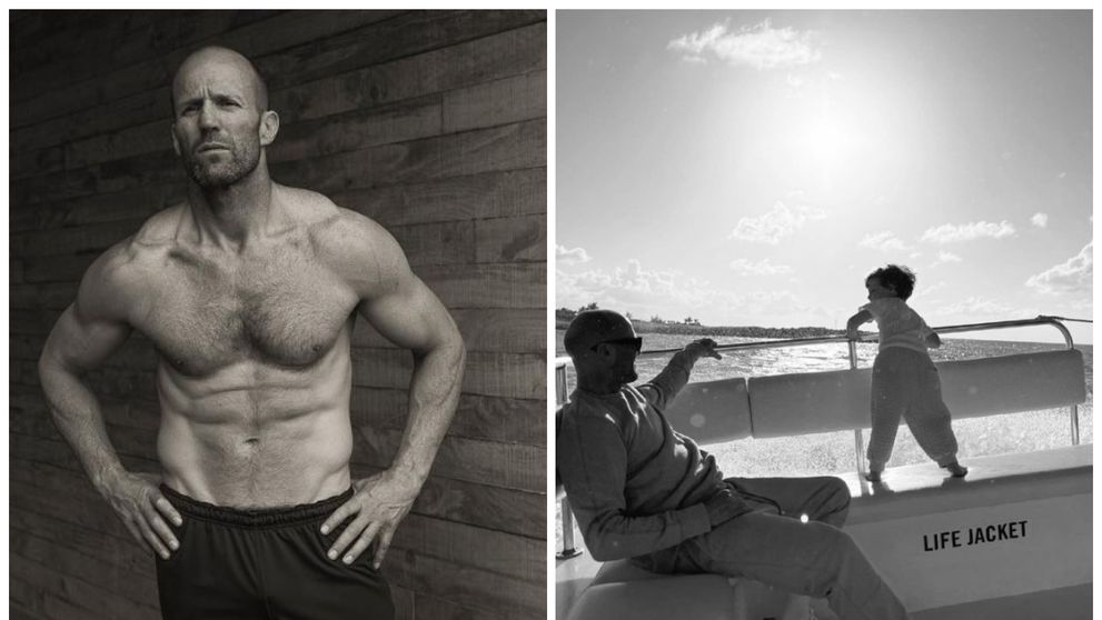 Jason Statham, așa cum rar îl vezi! Durul de la Hollywood, un tătic cool și devotat: cum își învață fiul să practice surf