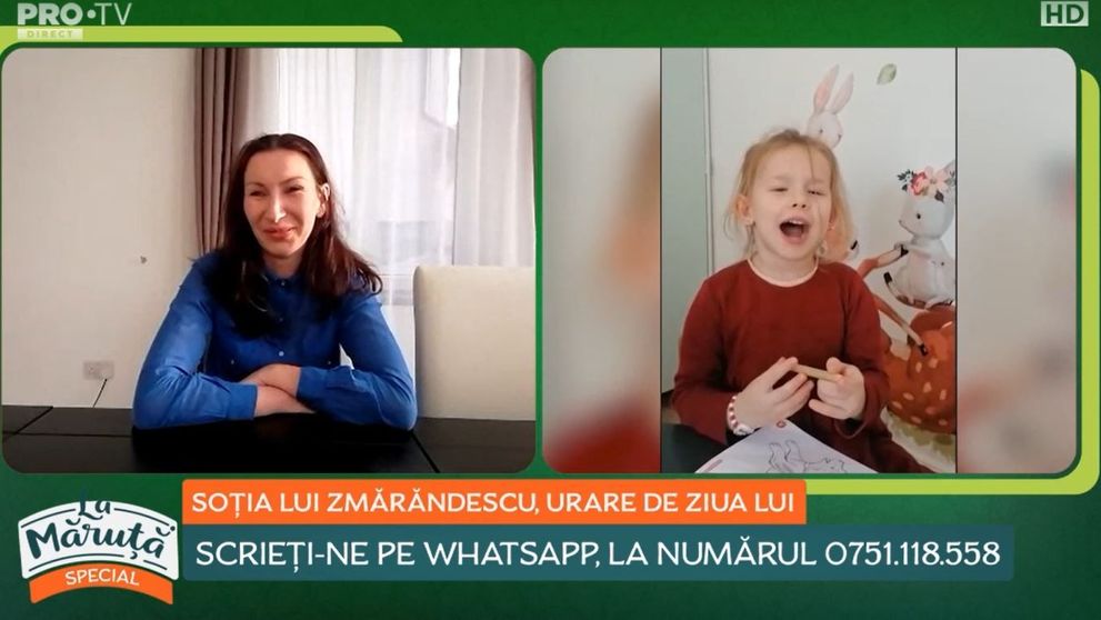 Moment emoționant dedicat lui Zmărăndescu cu ocazia zilei de naștere. Fiica lui i-a cântat în direct