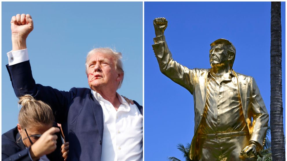 Cine i-a ridicat lui Donald Trump o statuie uriașă, placată cu aur. Turiștii se înghesuie la poze cu „Don Colossus”
