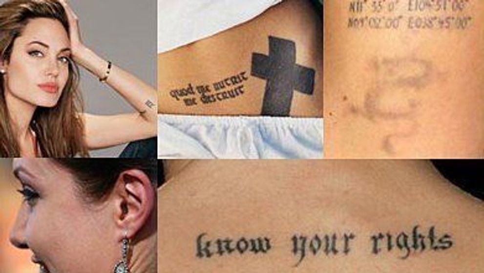 GALERIE FOTO Toate tatuajele Angelinei Jolie explicate! Vezi ce mesaj are fiecare!
