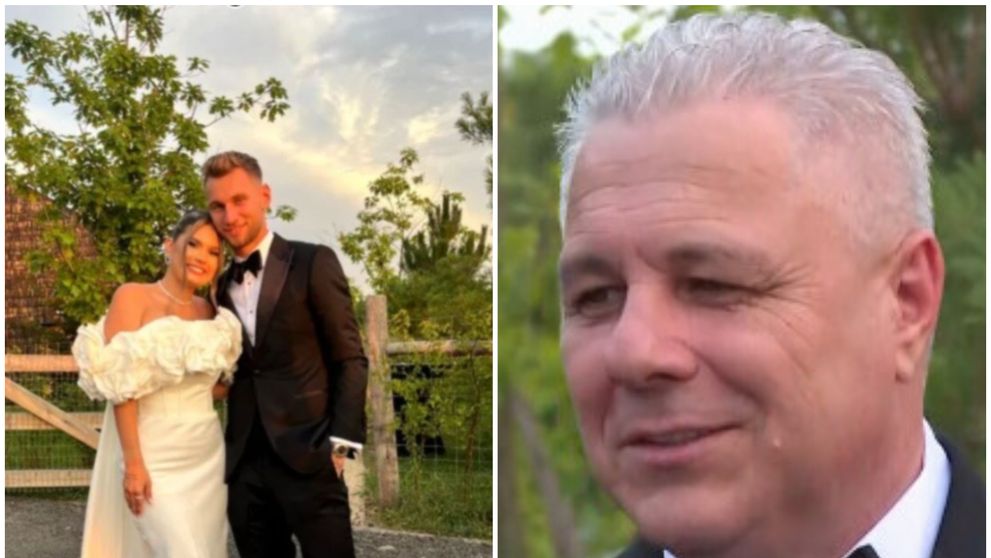 Marius Șumudică, naș la nunta lui Denis Drăguș și Vanessa! Ce discurs emoționant a susținut antrenorul: „Țin prea mult la el!”