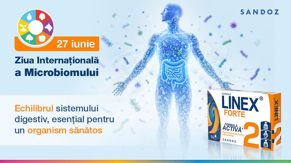 (P) Sandoz Romania celebrează Ziua Internaţională a Microbiomului: sănătatea începe cu o microbiotă echilibrată.