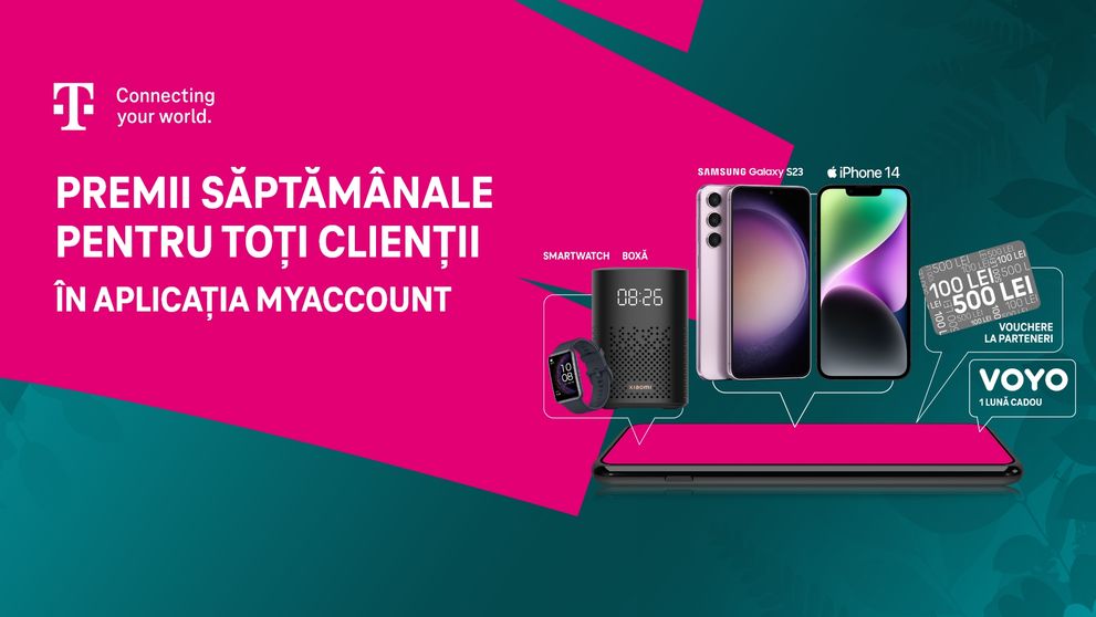 Clienții Telekom Romania Mobile pot câștiga o lună de acces la VOYO în cadrul campaniei „Premii în MyAccount”