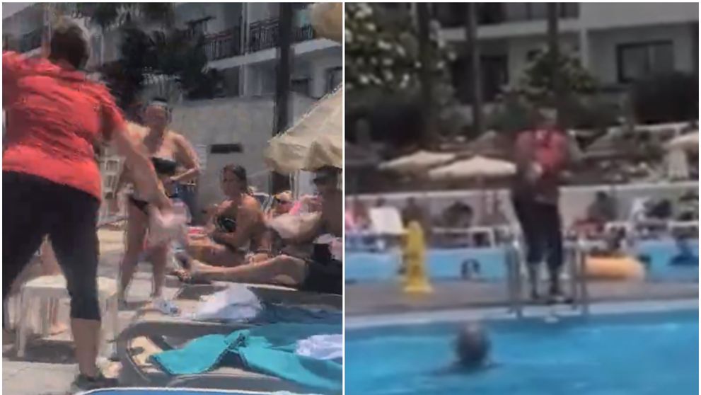 Scandal cu urlete și țipete la piscină, după ce unei femei i s-a „furat” șezlongul! Momentul a fost surprins pe camere VIDEO