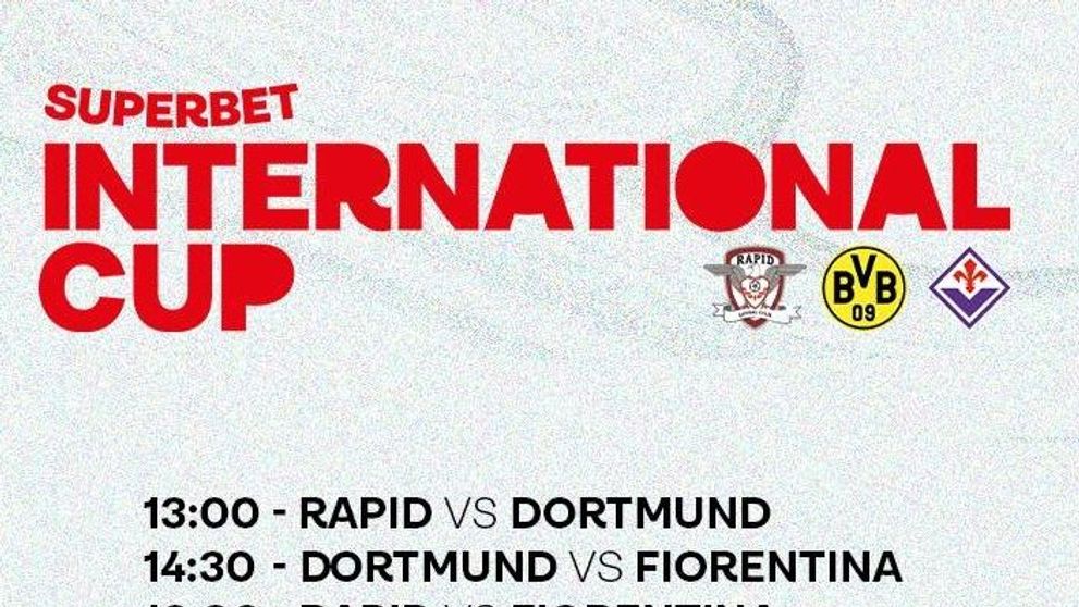 Rapid, Fiorentina și Borussia Dortmund se văd pe VOYO! Superbet International Cup – 10 decembrie 2022, ora 13.00