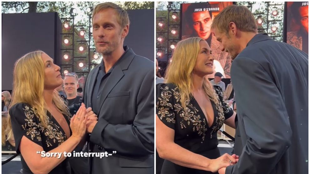 VIDEO Cum a reacționat Kate Winslet când Alexander Skarsgard a întrerupt-o în timpul unui interviu: „Toată lumea o adoră!”