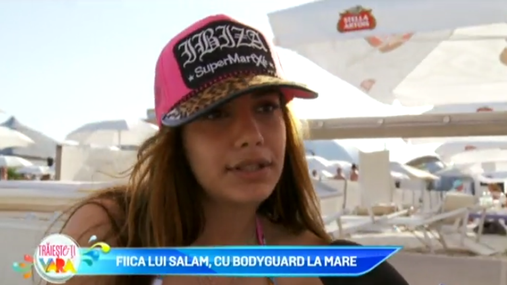 Fiica lui Salam, cu bodyguard la mare