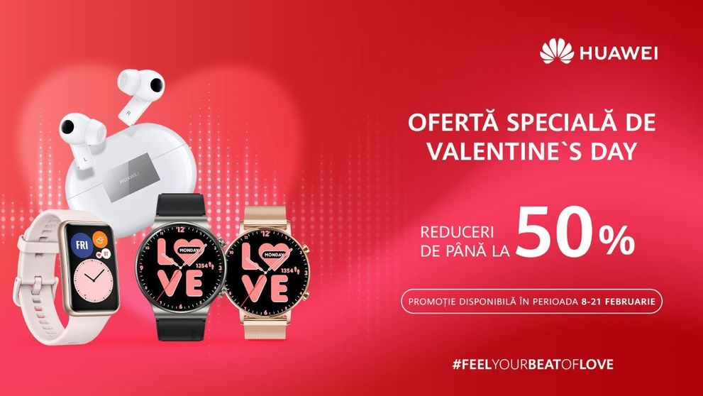 „Sincronizează-ți ritmul inimii” cu Huawei, de Valentine’s Day. Device-uri cu până la 50% reducere
