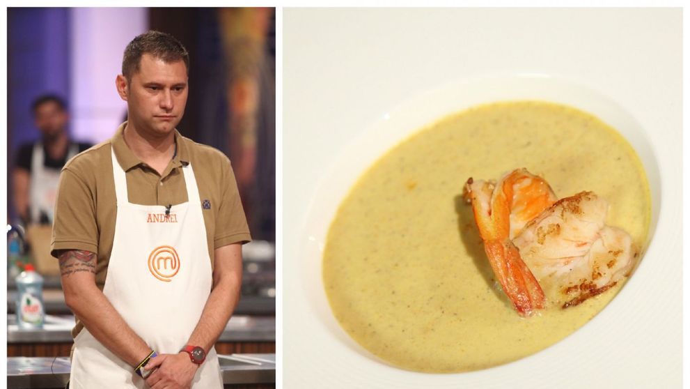 Reteta Andrei Voica: Crema de creveti cu ciuperci si mango