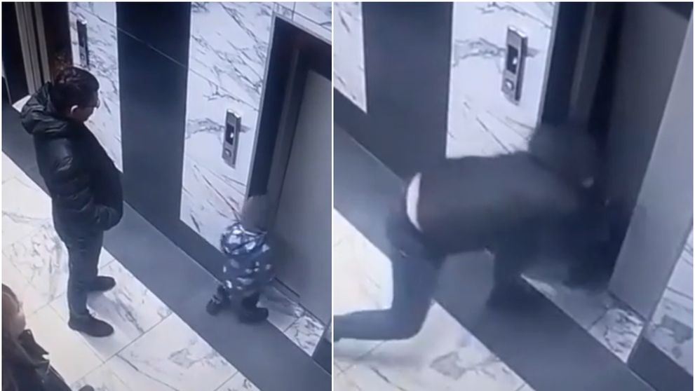 Momentul absolut înfiorător în care un copil de 2 ani cade în casa liftului, sub privirile părinților săi! Imaginile, surprinse pe camere VIDEO