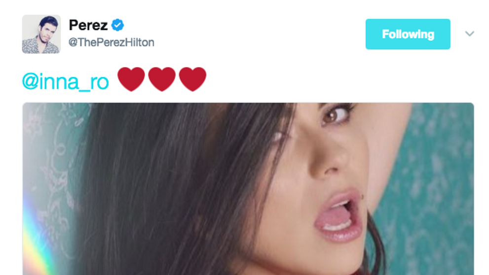 Cea mai recenta piesa a INNEI “Gimme Gimme” pe blogul lui Perez Hilton