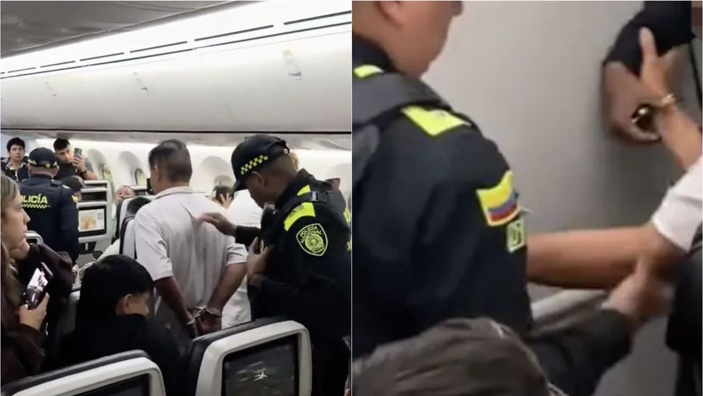 Momentul șocant în care un bărbat este săltat de polițiști, în avion, după ce a fost văzut făcând un gest scârbos. Incidentul, surprins pe camere de un martor