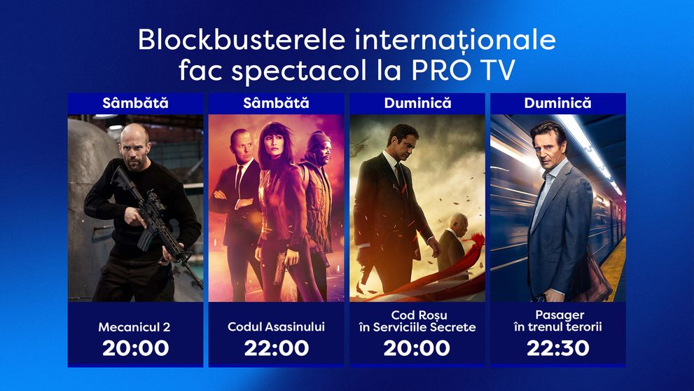 Weekend de top la PRO TV: filmele au făcut spectacol și au plasat stația pe primul loc în topul audiențelor!