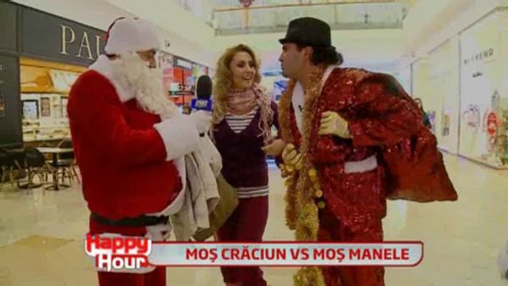 Mos Craciun cu plete negre si cu aur in ghiozdan. Pepe s-a transformat in Mos Craciun Manelist
