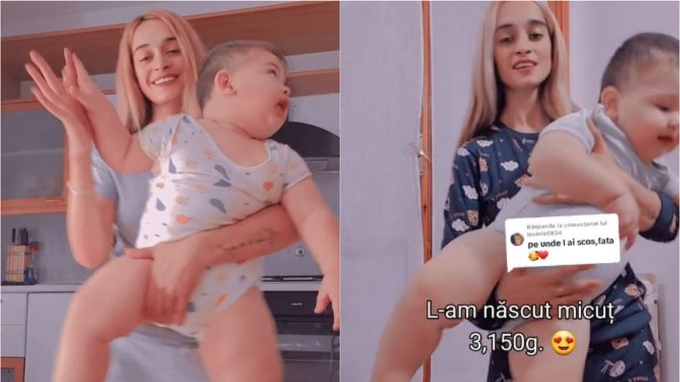 O mămică face senzație pe TikTok cu bebelușul ei: 