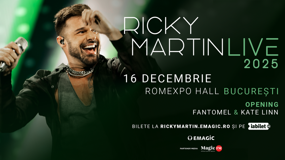 Program și regulament de acces RICKY MARTIN LIVE, concertul de la Romexpo (Pavilionul B), 16 decembrie 2025