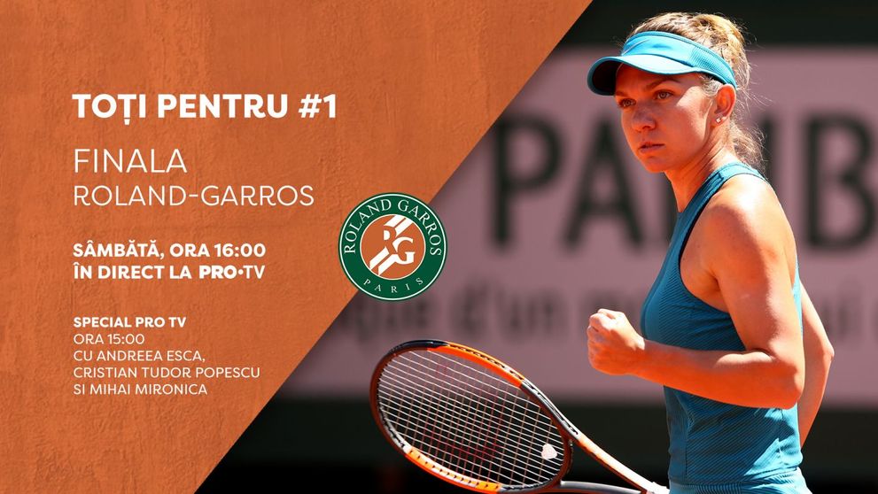 In direct la PRO TV, Simona Halep joaca pentru toata Romania, ASTAZI, de la 15:00! 
