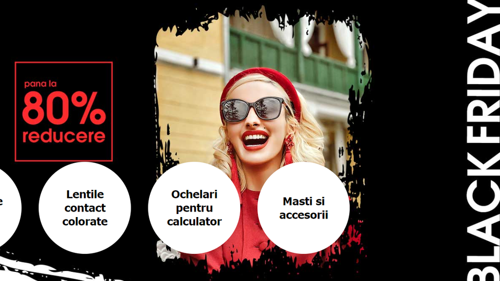 Black Friday 2020 la LENSA. Ai reduceri de până la 80% la ochelari, lentile și rame de vedere