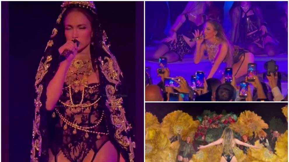 Părea mai degrabă îmbrăcată pentru o noapte fierbinte în dormitor, decât pentru un concert în fața a sute de oameni. J Lo, apariție incredibilă în fața a sute de oameni, la 57 de ani