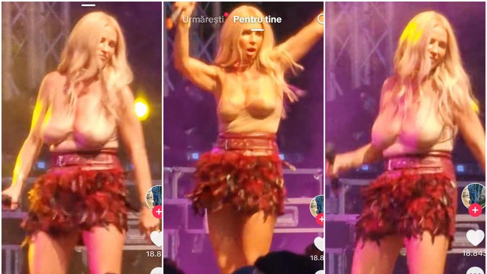 Bustiera nu a mai făcut față! Andreea Bănică, dezlănțuită în concert: 