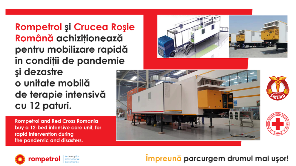 Rompetrol și Crucea Roșie Română achiziționează o unitate mobilă de terapie intensivă cu 12 paturi
