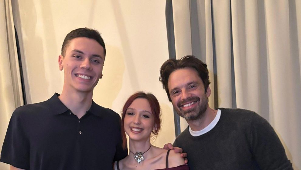 Fotografie de excepție! David Popovici alături de Sebastian Stan: 