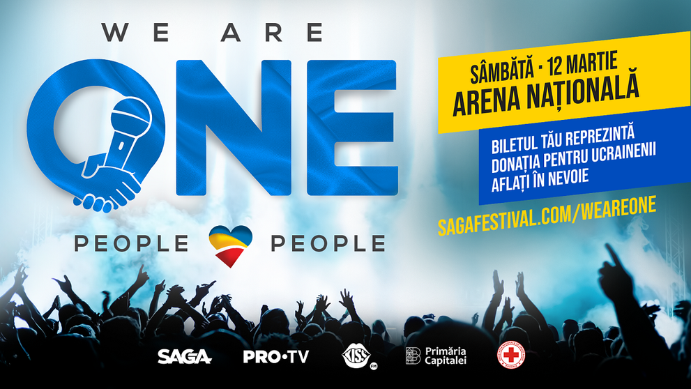 SAGA, PRO TV, KISS FM și Primăria Municipiului București aduc cel mai mare concert caritabil - WE ARE ONE