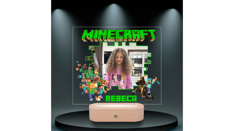 (P) Lampa 3D Personalizată – Minecraft: cadoul ideal pentru micii fani ai pixelilor