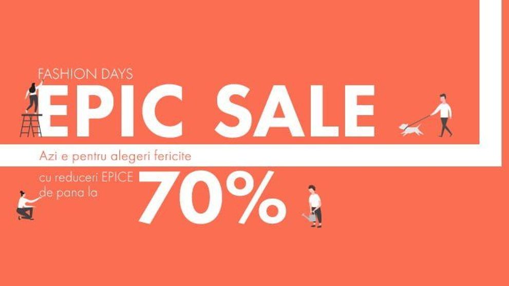 Fashion Days, reduceri de până la 70% la articole de îmbrăcăminte și încălțăminte