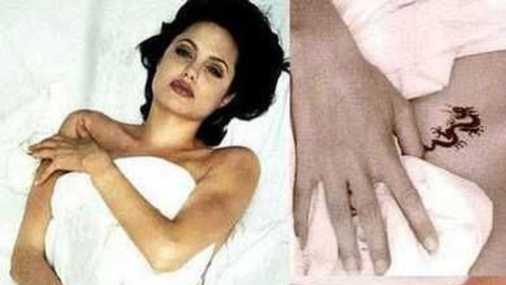 Angelina Jolie, tatuata fara sa stie dupa o noapte de chef