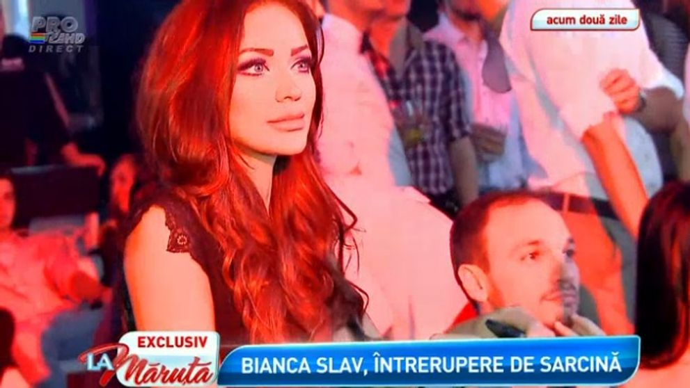 A explodat bomba in cuplul Bianca si Victor Slav. Roscata a facut intrerupere de sarcina in ziua de Sf. Dumitru. Era gravida in 3 saptamani